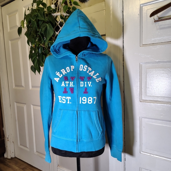 Aeropostale Tops - Y2K Skater Zip Up Aeropostale Juniors Girl Hoodie Sz LG/T307